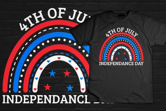 4th of July Boho Rainbow Tshirt Pattern Graphics