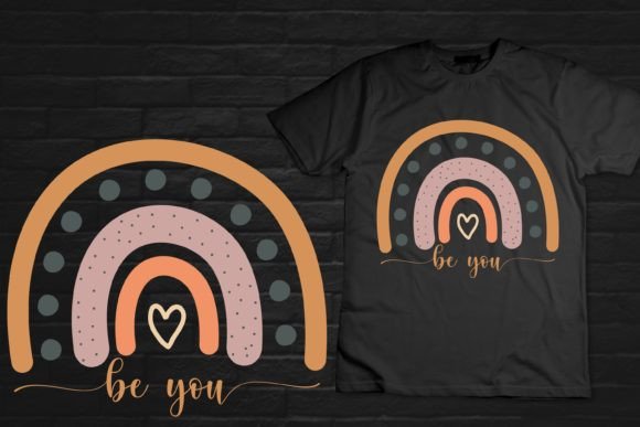 Be You Boho Rainbow Pattern Graphics for T-Shirt Designs