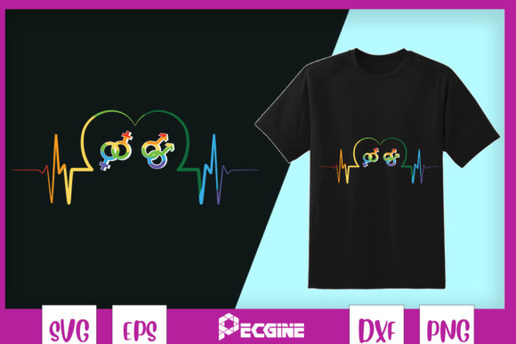 Beauty Heartbeat LGBT Rainbow Graphics