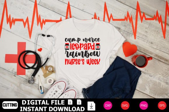 Camp Nurse Leopard Rainbow Nurse s Week Graphics