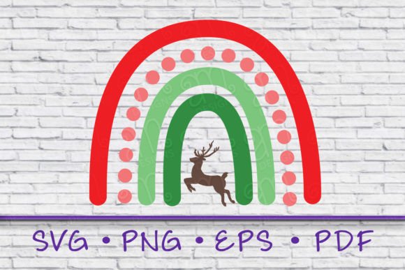 Christmas Rainbow Svg for T-Shirt Designs and Graphics
