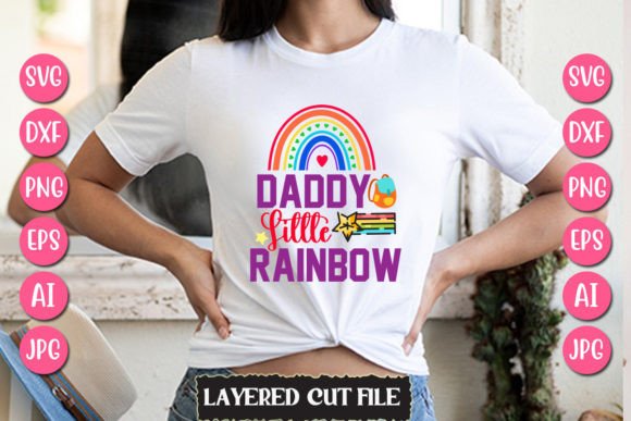 Daddy Little Rainbow Graphics for T-Shirt Designs