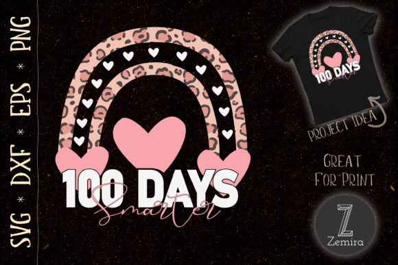 Happy 100th Day School Rainbow Leopard Graphics