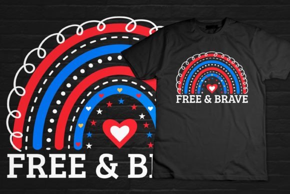 Happy 4th of July Boho Rainbow Patterns Graphics