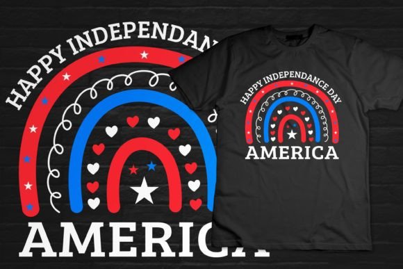 Happy 4th of July Boho Rainbow Tshirts Graphics