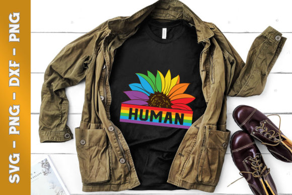 HUMAN Rainbow Sunflower Graphics