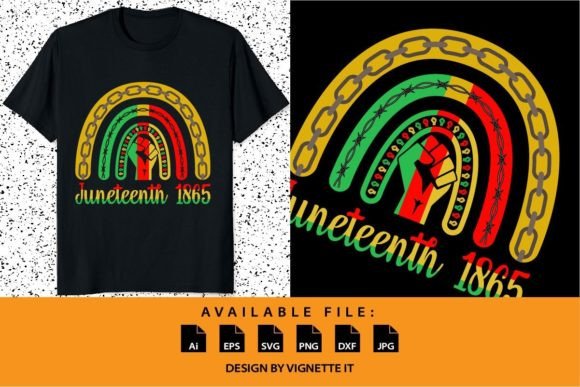 Juneteenth Independence Rainbow Shirt Graphics