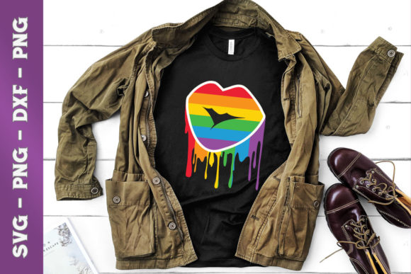 LGBT Rainbow Lip Gay Pride Graphics