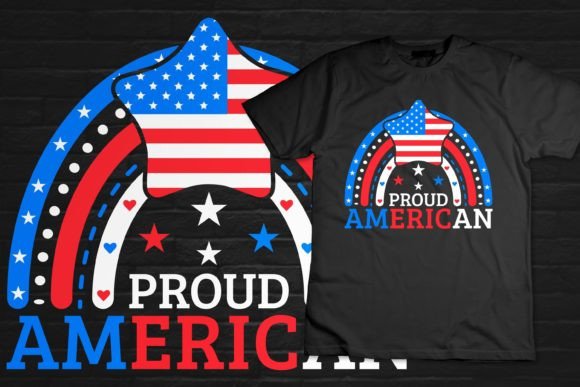 Proud American 4th of July Boho Rainbow Graphics