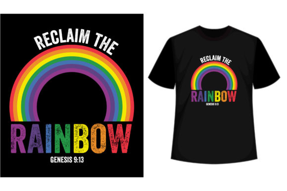 Rainbow Typography Style T Shirt: Graphics and Print Templates