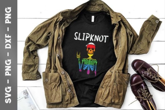 Slipknow Funny Skull Rainbow Rock Graphics for T-Shirt Designs