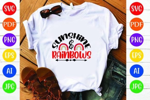 Sunshine Rainbows Graphics for T-Shirt Designs