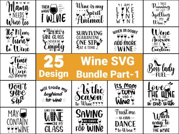 Wine Svg or Sublimation Bundle 25designs